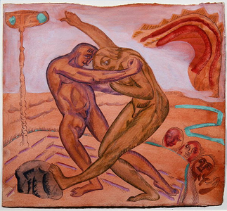 The Prize Fight, c.1912 (pen, ink & gouache)