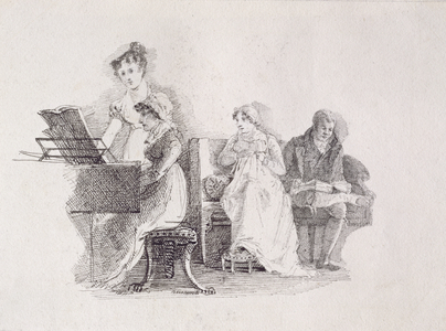 A Musical Evening (pen and ink on paper)