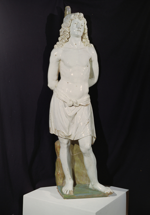 St. Sebastian, by Andrea della Robbia (1435-1525) (enamelled terracotta)