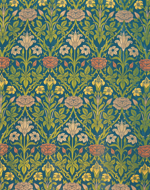 Rose and lily curtain, c.1900 (silk, wool & cotton)