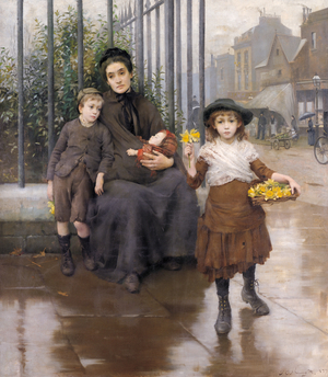 The Pinch of Poverty, 1889 (oil on canvas)