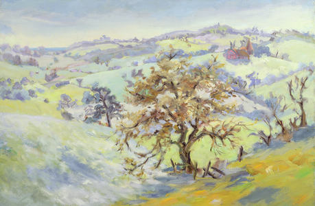 From Udimore Towards Peasmarch, Sussex, in winter (oil on canvas)