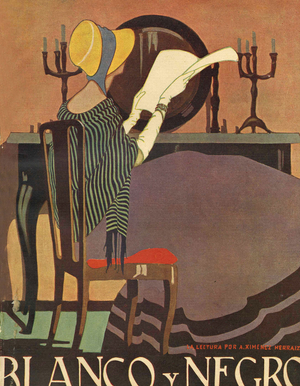 Front cover of 'Blanco y Negro', 1921 (colour litho)