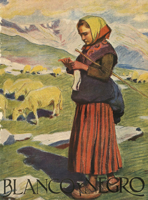 Front cover of 'Blanco y Negro', 1922 (colour litho)