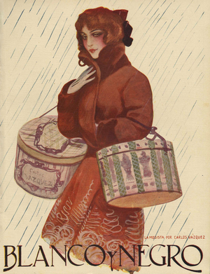 Front cover of 'Blanco y Negro', 1921 (colour litho)