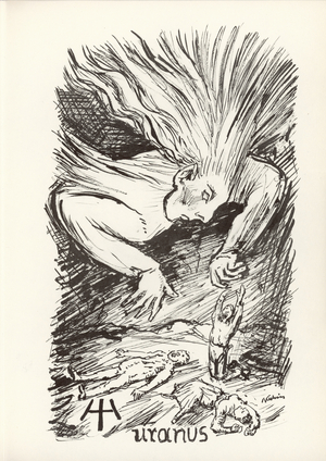 Uranus, from 'Die Planeten' (The Planets) published by L. Staackmann Verlag, Leipzig, Germany 1943 (litho)