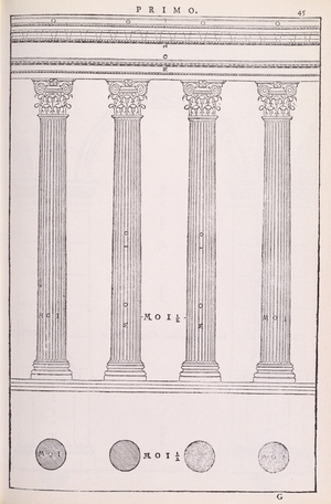 The Composite Order, illustration from a facsimile copy of 'I Quattro Libri dell'Architettura' written by Palladio, originally published 1570