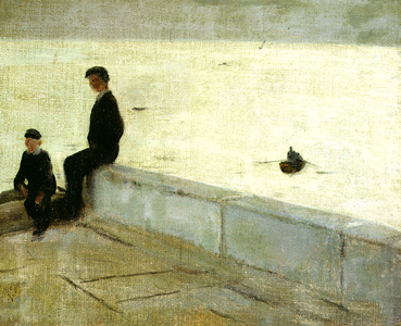 Boys on a Pier, 1909 (oil on canvas)