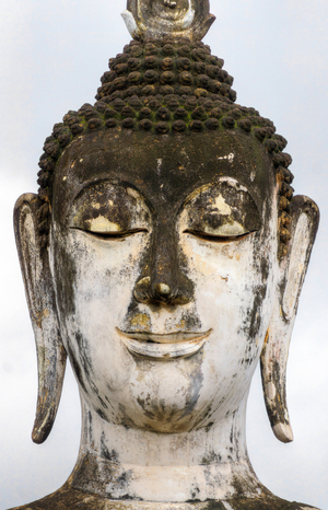 Asia, thailand, sukhothai historical park, wat mahathat temple, buddha statue  (photo)