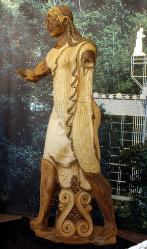07/15/2004 National Etruscan Museum of Villa Giulia. Statue of the Apollo of Veii restored dating from 500 BC. JC.