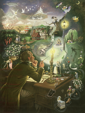 "Shepherdess and the Chimney Sweep" by Hans Christian Andersen (watercolour on paper)