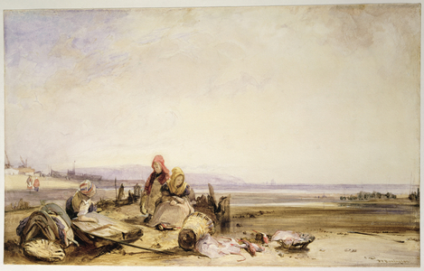 Scene on the French coast (w/c)