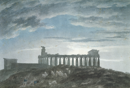The Small Temple at Paestum (w/c on paper)