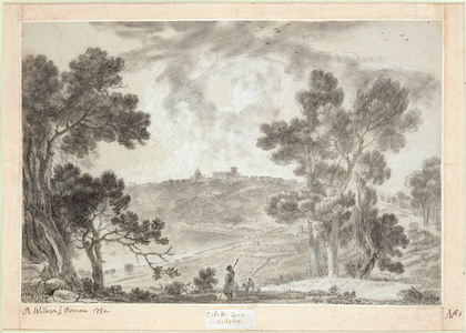 Castel Gandolfo (black chalk on paper)