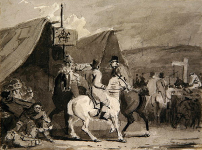 Figures on Horses (w/c on paper)