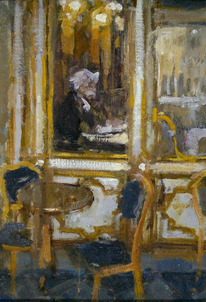 Faure at Florian's, Venice (oil on canvas)