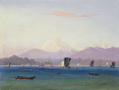 A View of Mount Fuji (oil on canvas)