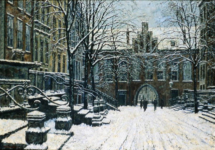 Mariacka Street, Gdansk in Winter, c.1920 (oil on canvas)