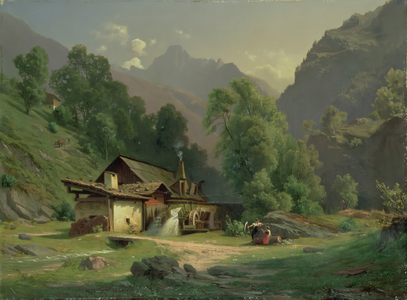 Blacksmith's House in a Valley, 1857 (oil on canvas)