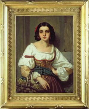 Italian Woman with Basket of Grapes, 1862 (oil on canvas)