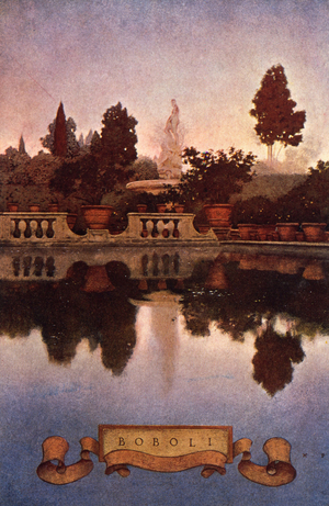 Boboli Garden, Florence, 1904 (colour litho)