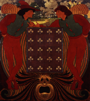 Presentation Design for the Bulletin Board at the Mask and Wig Clubhouse, Philadelphia, PA, 1896 (oil on paper)