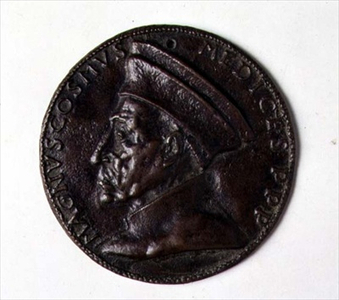 Portrait medal of Cosimo de' Medici (1389-1463) by Bertoldo di Giovanni (1420-p.1488)