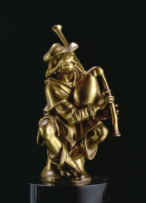 Street Musician Playing the Bagpipes (gilt bronze)