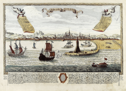 Port of Barcelona, late 18th century (engraving)