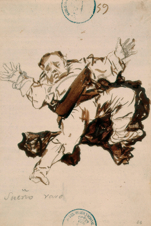 Strange Dream, 1814-23 (wash, brush, bistre, grey-brown ink, iron gall ink on laid paper)