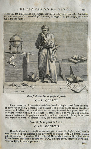 Treatise: study of paper and textile folding, 1733 (engraving)