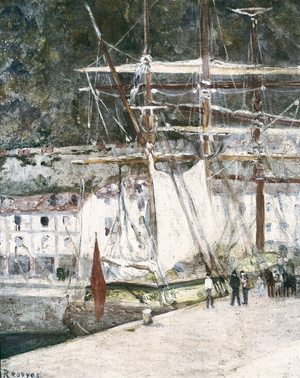 “" View of the port of San Sebastian (San Sebastian, San Sebastian) in Spain "” Painting by Dario de Regoyos (1875-1913) San Sebastian. Municipal Museum of San Telmo