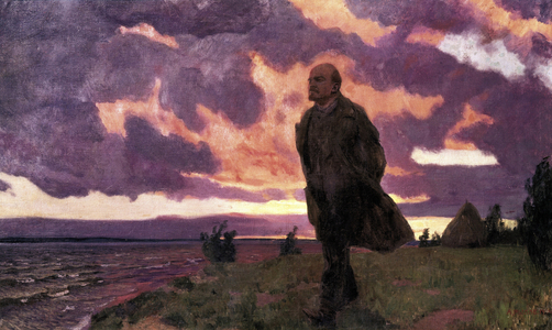 "Lenin a Razliv", painting by Arkady Alexandrovich Rylov, 1934