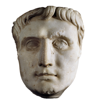 Mask of Emperor Augustus (Caius Julius Caesar Octavianus Augustus), 63 BC - 14 AD  (marble sculpture)
