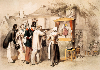 Engraving of a shooting range, 19th century