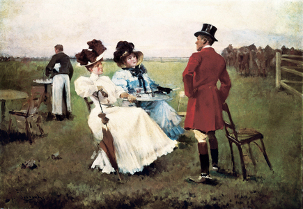 “" Day in the Campaign "” Painting by Josep Cusachs i Cusachs (1851-1908). Barcelona. Monastery of Montserrat. Museum of Montserrat.