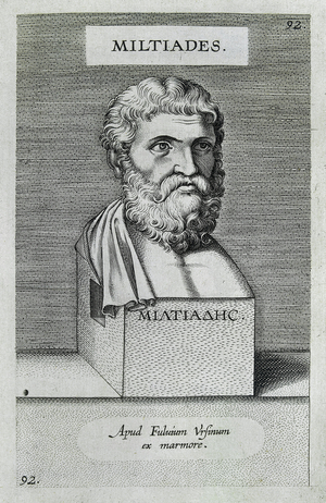Portrait of Miltiades the Younger (540-489 BC), Athenian strategist and tyrant of Chersonese of Thrace (engraving)