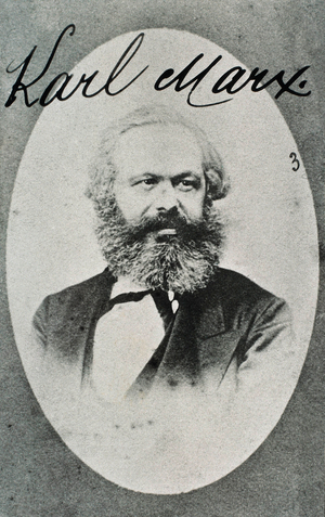 Portrait of German philosopher and economist Karl Marx (1818-1883). Photograph. Montreuil. Museum of Living History.