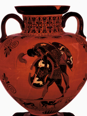 Ajax carrying the body of Achilles, 6th century BC (ceramic)