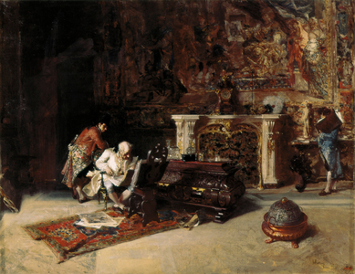"The Engraving Collector" Painting by Mariano Fortuny (1838-1874) 1863