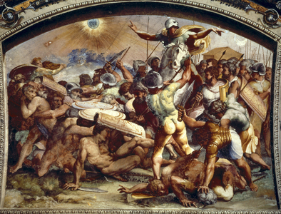 Joshua darkening the sun, fresco in the Loggia, Vatican, c. 1518-1519 (fresco)