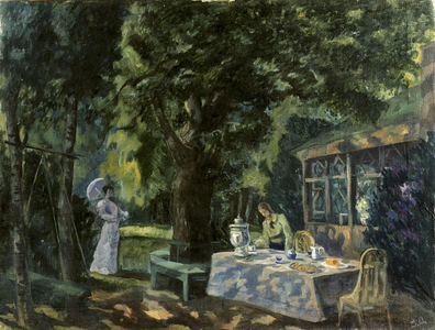 Scenography for "Uncle Vania" play in 1947 at the Moscow Art Theater, 20th century (oil on canvas)