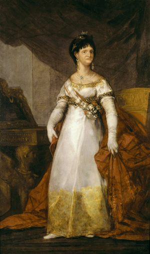 “" Portrait of Queen of Spain Mary Louise of Bourbon Parma (1751-1819) "” Painting by Francisco de Goya y Lucientes (1746-1828) 1800-1810 Bilbao. Museum of Bellas Artes de Bilbao
