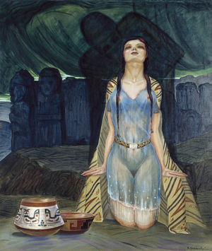 The idol's kiss, 20th century (painting)