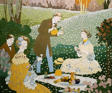 Tasting at the park, detail of a mosaic and ceramic ceiling, 1905-1906 (ceramic and mosaic)