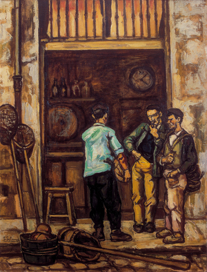 The tavern of Santander (Spain) 1944-1945 (oil on canvas)