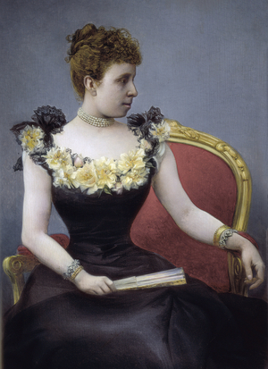 Portrait of Maria Cristina of Teschen, known as Maria Cristina of Habsburg (1858-1929), Archduchess of Austria, wife of Alfonso XII, late 19th-early 20th century (painting)