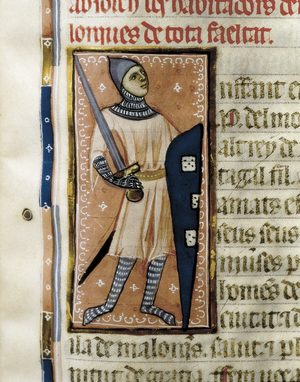 King Peter I the Justice (1320-1367), miniature in "Llibre de Franqueses i Privilegis del Regne de Mallorca", Fol.338, 1334-1339 (miniature)