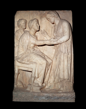 Bas relief, marble, 4th century BC