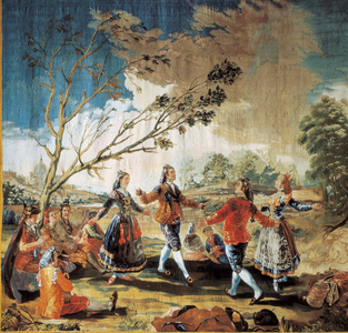 Picnic on the Banks of the Manzanares, 1780s (tapestry)